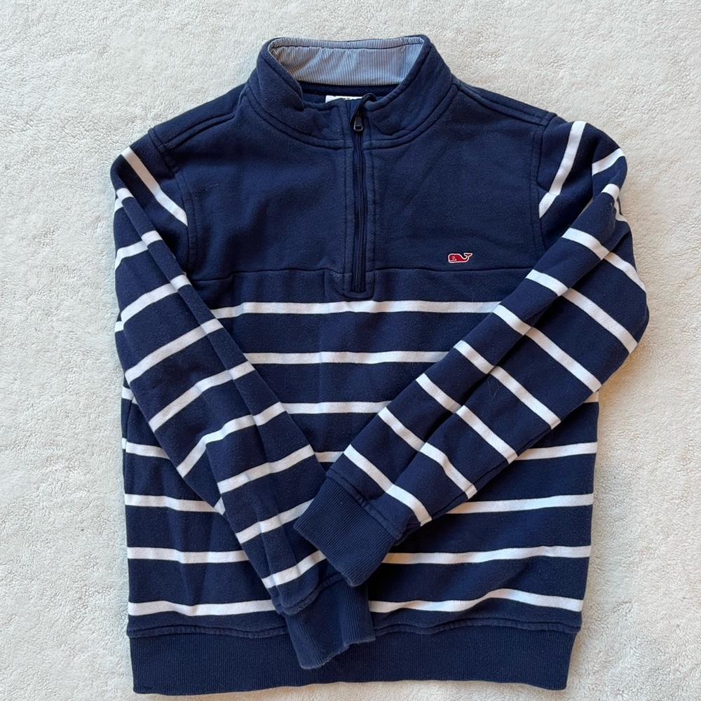 Boy’s Vineyard Vines for Target navy and white striped quarter zip